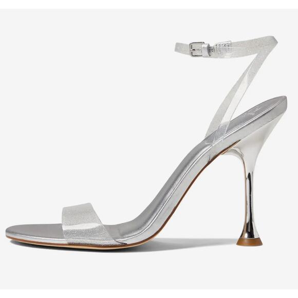 Marc Fisher Calisty Silver Heels Womens Shoes 10M Clear - Picture 9 of 9